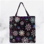 Shiny Winter Snowflake Abstract Christmas Cold Crystal December Grocery Tote Bag