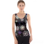 Shiny Winter Snowflake Abstract Christmas Cold Crystal December Women s Basic Tank Top