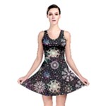 Shiny Winter Snowflake Abstract Christmas Cold Crystal December Reversible Skater Dress