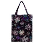 Shiny Winter Snowflake Abstract Christmas Cold Crystal December Classic Tote Bag