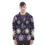 Shiny Winter Snowflake Abstract Christmas Cold Crystal December Men s Hooded Windbreaker