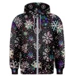 Shiny Winter Snowflake Abstract Christmas Cold Crystal December Men s Zipper Hoodie