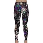 Shiny Winter Snowflake Abstract Christmas Cold Crystal December Classic Yoga Leggings