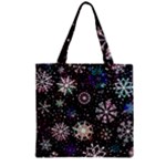 Shiny Winter Snowflake Abstract Christmas Cold Crystal December Zipper Grocery Tote Bag