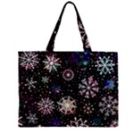 Shiny Winter Snowflake Abstract Christmas Cold Crystal December Zipper Mini Tote Bag