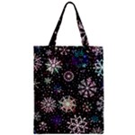 Shiny Winter Snowflake Abstract Christmas Cold Crystal December Zipper Classic Tote Bag