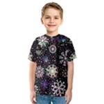 Shiny Winter Snowflake Abstract Christmas Cold Crystal December Kids  Sport Mesh T-Shirt