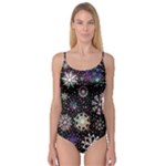 Shiny Winter Snowflake Abstract Christmas Cold Crystal December Camisole Leotard 