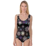 Shiny Winter Snowflake Abstract Christmas Cold Crystal December Princess Tank Leotard 