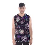 Shiny Winter Snowflake Abstract Christmas Cold Crystal December Men s Basketball Tank Top