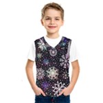 Shiny Winter Snowflake Abstract Christmas Cold Crystal December Kids  Basketball Tank Top