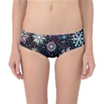 Shiny Winter Snowflake Abstract Christmas Cold Crystal December Classic Bikini Bottoms