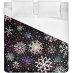 Shiny Winter Snowflake Abstract Christmas Cold Crystal December Duvet Cover (King Size)