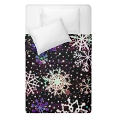 Shiny Winter Snowflake Abstract Christmas Cold Crystal December Duvet Cover Double Side (Single Size) from ArtsNow.com