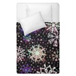 Shiny Winter Snowflake Abstract Christmas Cold Crystal December Duvet Cover Double Side (Single Size)