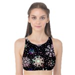 Shiny Winter Snowflake Abstract Christmas Cold Crystal December Tank Bikini Top