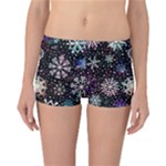 Shiny Winter Snowflake Abstract Christmas Cold Crystal December Reversible Boyleg Bikini Bottoms