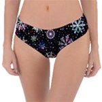 Shiny Winter Snowflake Abstract Christmas Cold Crystal December Reversible Classic Bikini Bottoms