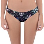 Shiny Winter Snowflake Abstract Christmas Cold Crystal December Reversible Hipster Bikini Bottoms