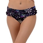 Shiny Winter Snowflake Abstract Christmas Cold Crystal December Frill Bikini Bottoms