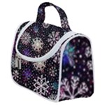 Shiny Winter Snowflake Abstract Christmas Cold Crystal December Satchel Handbag