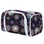 Shiny Winter Snowflake Abstract Christmas Cold Crystal December Toiletries Pouch