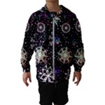 Shiny Winter Snowflake Abstract Christmas Cold Crystal December Kids  Hooded Windbreaker