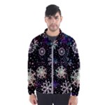 Shiny Winter Snowflake Abstract Christmas Cold Crystal December Men s Windbreaker