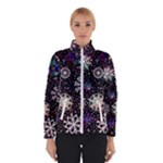 Shiny Winter Snowflake Abstract Christmas Cold Crystal December Women s Bomber Jacket