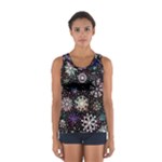 Shiny Winter Snowflake Abstract Christmas Cold Crystal December Sport Tank Top 