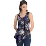 Shiny Winter Snowflake Abstract Christmas Cold Crystal December Sleeveless Tunic