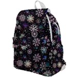 Shiny Winter Snowflake Abstract Christmas Cold Crystal December Top Flap Backpack