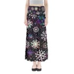 Shiny Winter Snowflake Abstract Christmas Cold Crystal December Full Length Maxi Skirt