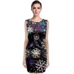 Shiny Winter Snowflake Abstract Christmas Cold Crystal December Classic Sleeveless Midi Dress