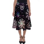 Shiny Winter Snowflake Abstract Christmas Cold Crystal December Perfect Length Midi Skirt