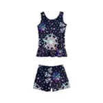 Shiny Winter Snowflake Abstract Christmas Cold Crystal December Kids  Boyleg Swimsuit