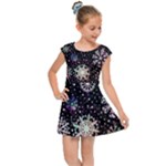 Shiny Winter Snowflake Abstract Christmas Cold Crystal December Kids  Cap Sleeve Dress