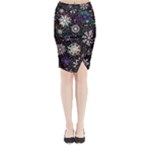 Shiny Winter Snowflake Abstract Christmas Cold Crystal December Midi Wrap Pencil Skirt