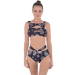 Shiny Winter Snowflake Abstract Christmas Cold Crystal December Bandaged Up Bikini Set 