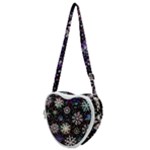 Shiny Winter Snowflake Abstract Christmas Cold Crystal December Heart Shoulder Bag