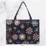 Shiny Winter Snowflake Abstract Christmas Cold Crystal December Medium Tote Bag