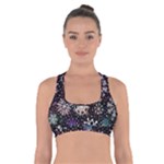 Shiny Winter Snowflake Abstract Christmas Cold Crystal December Cross Back Sports Bra