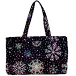 Shiny Winter Snowflake Abstract Christmas Cold Crystal December Canvas Work Bag