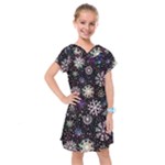 Shiny Winter Snowflake Abstract Christmas Cold Crystal December Kids  Drop Waist Dress