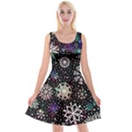 Shiny Winter Snowflake Abstract Christmas Cold Crystal December Reversible Velvet Sleeveless Dress