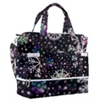 Shiny Winter Snowflake Abstract Christmas Cold Crystal December Sports Shoulder Bag with Shoes Compartment