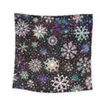 Shiny Winter Snowflake Abstract Christmas Cold Crystal December Square Tapestry (Small)