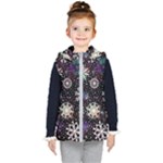 Shiny Winter Snowflake Abstract Christmas Cold Crystal December Kids  Hooded Puffer Vest