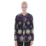 Shiny Winter Snowflake Abstract Christmas Cold Crystal December Womens Long Sleeve Shirt