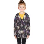 Shiny Winter Snowflake Abstract Christmas Cold Crystal December Kids  Double Breasted Button Coat